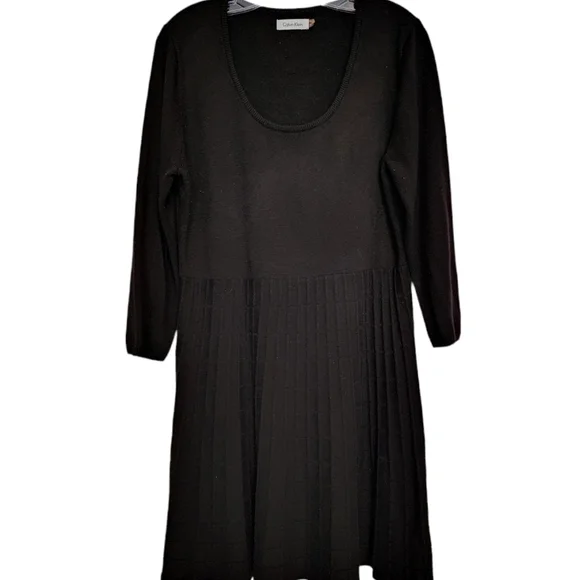 calvin klein black sweater dress Black with Gold Glitter Stripes High Neck Bodycon Dress main image 0